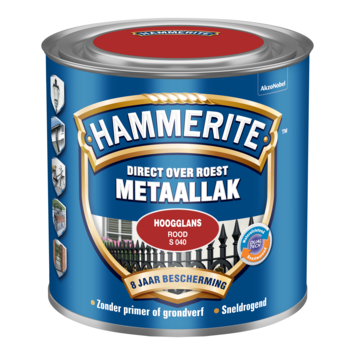 Hammerite Direct over Roest metaallak hoogglans rood 250 ml