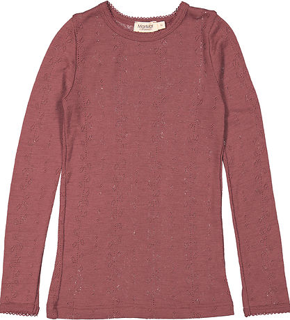 MarMar Bluse - Wolle - Tamra - Berry Mischung m. Lochmuster
