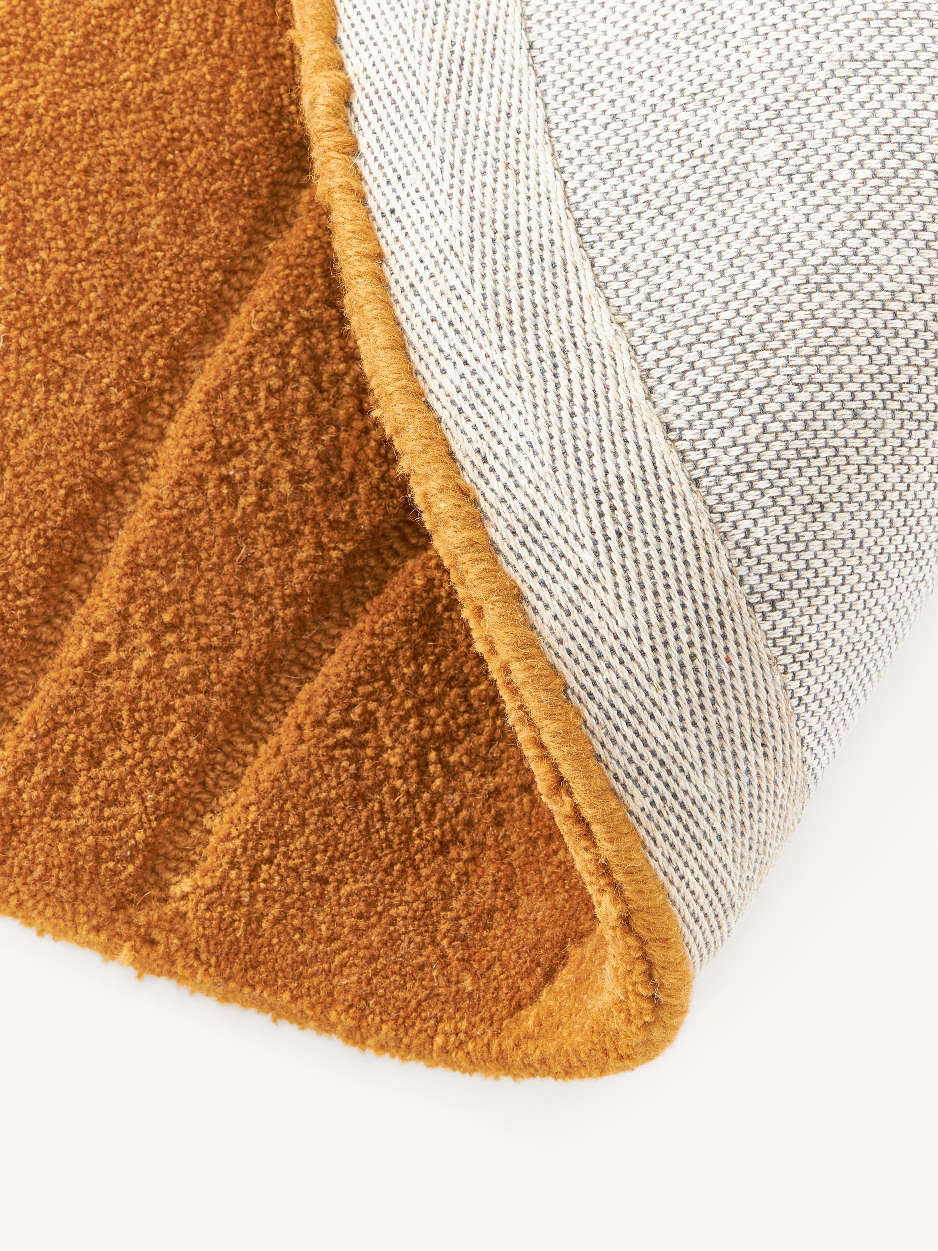 Rond wollen vloerkleed Aaron, handgetuft