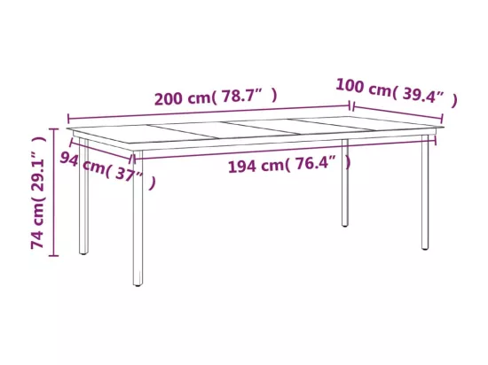Ensemble à manger de jardin coussins 7pcs Gris et noir
