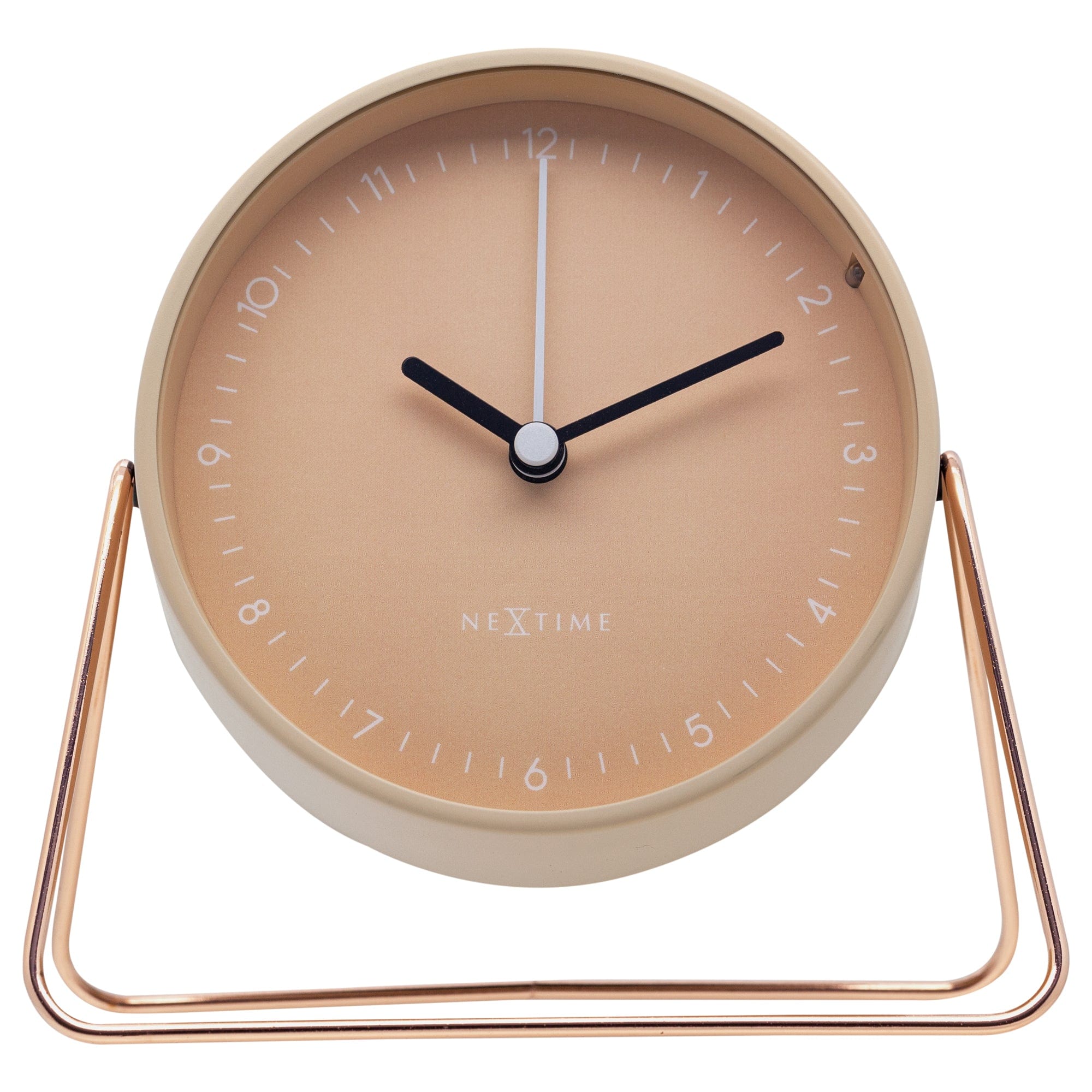 NeXtime - Tafel Wekker 14x13x7cm-Stil-Roze-Metaal-NeXtime 