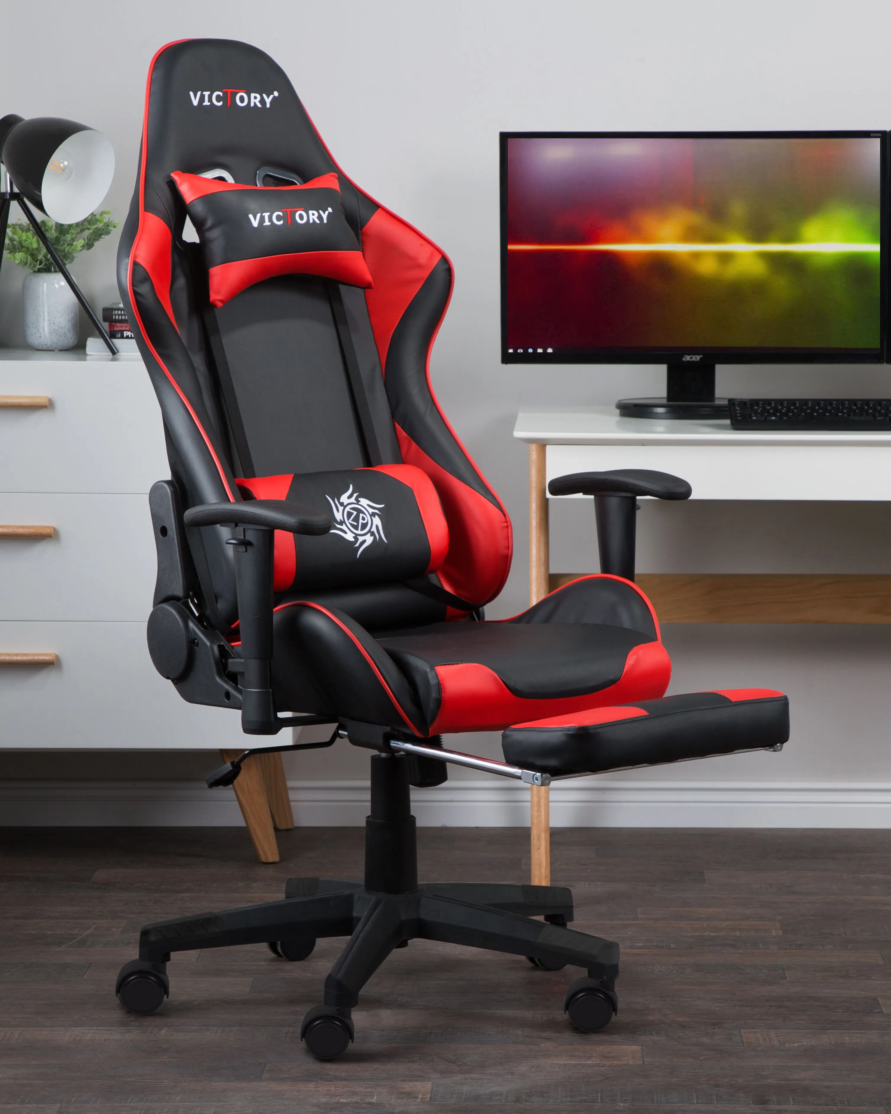 Gamestoel VICTORY Kunstleer Rood
