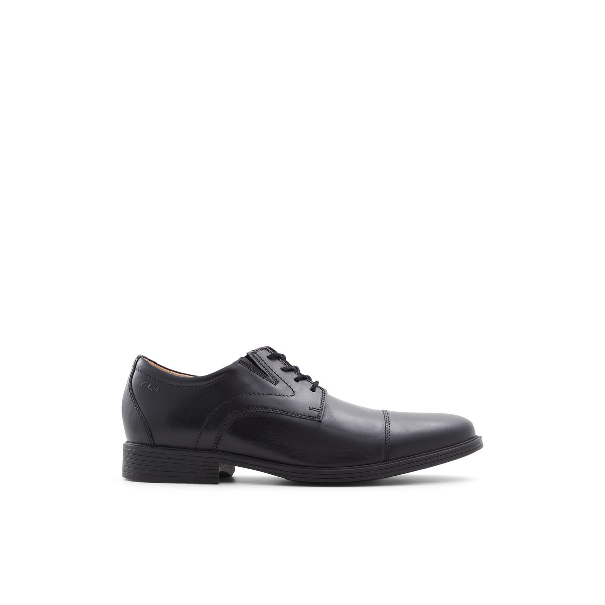 CLARKS-Whidon_cap-w-Avec lacets - Talon plat - Noir