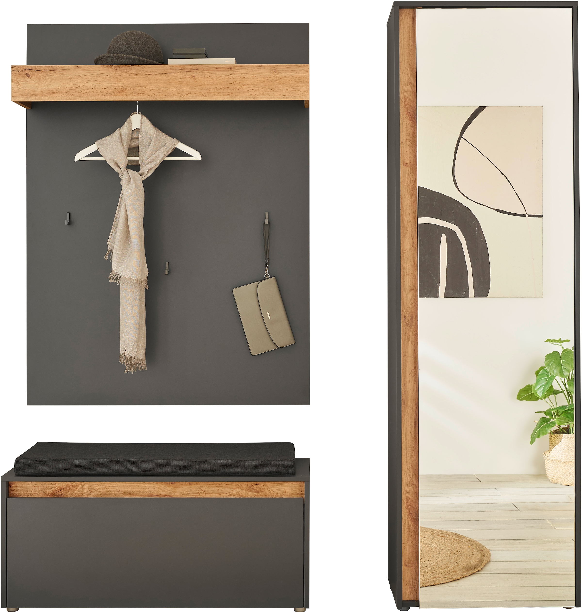 INOSIGN Garderoben-Set »GIRON/CiTY, moderne Garderobe, Komplettset mit viel Stauraum« Komplett-Set, 3 Stk. tlg.
