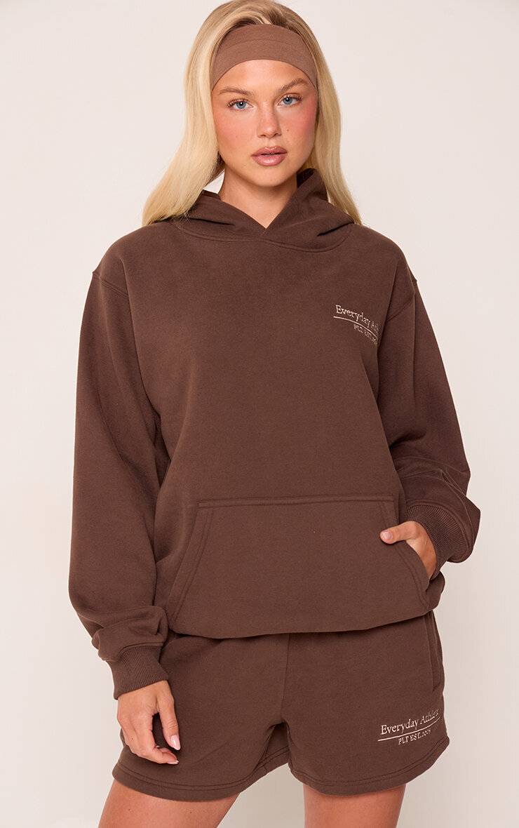 Chocolat Sweat À Casynthétiqueche Oversize Brodé Collection Sports