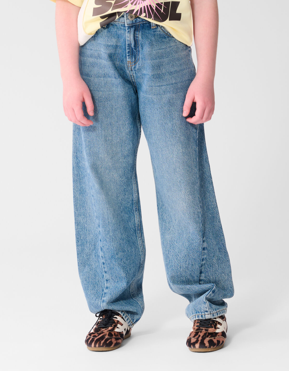 Seam Barrel Fit Jeans Blauw