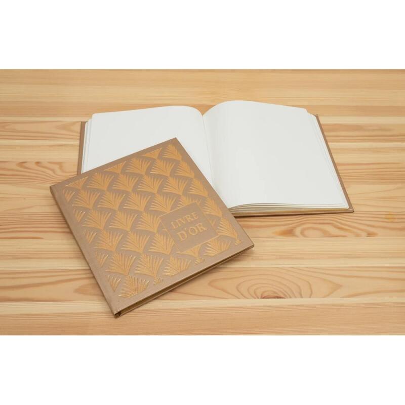 Livre d'or 140 pages tranche or - Format 21x19cm - PALMYRE