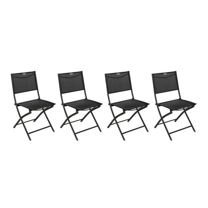 Lot de 4 chaises de jardin pliantes MODULA Anthracite & Graphite