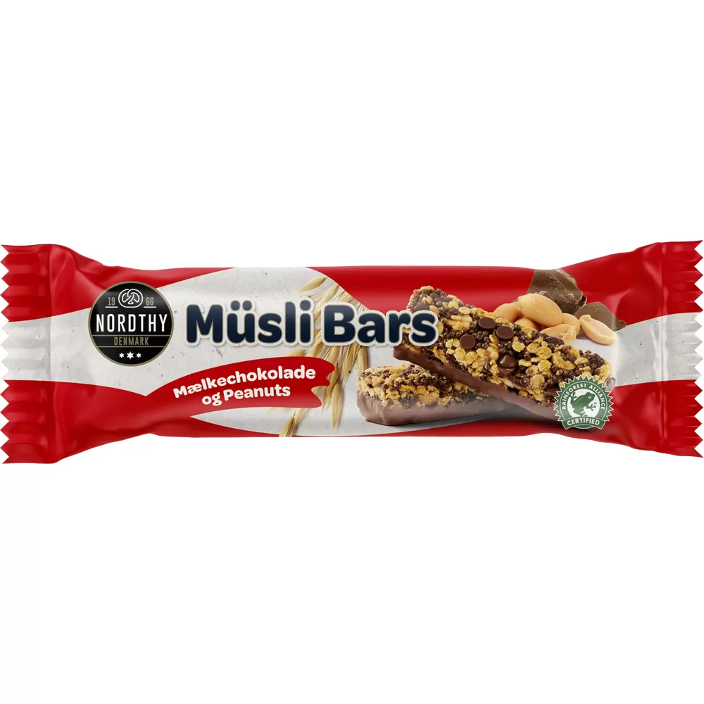 Nordthy Müsli Bar Jordnødder & Mælkechokolade - 150 g