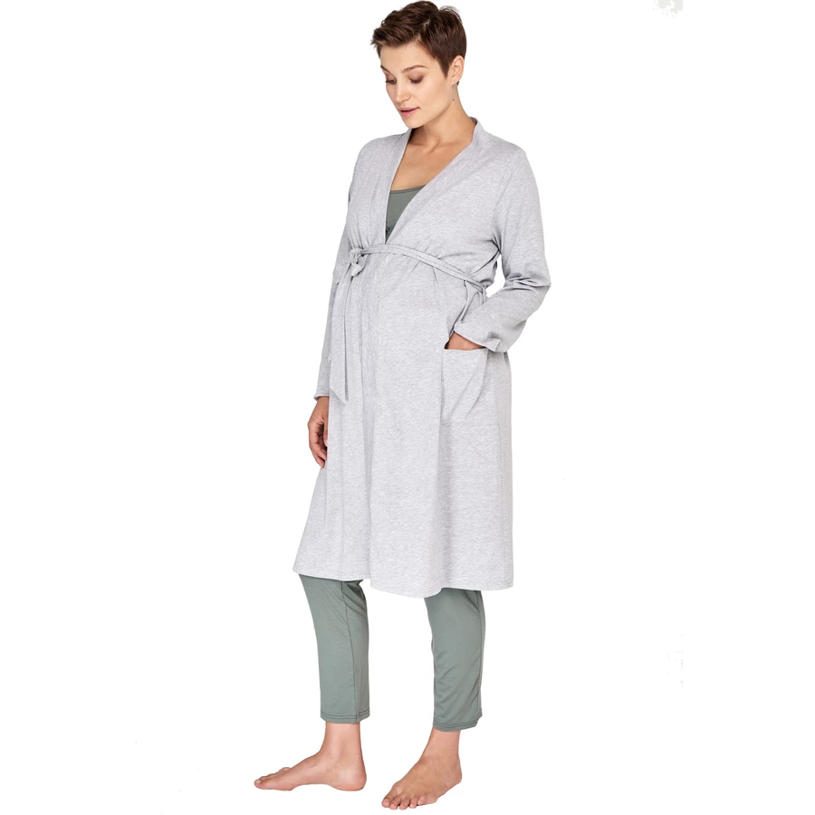 Cool Mama Umstandsnachthemd Basic GRAU