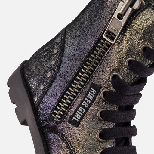 Shoesme Veterboots zwart Leer