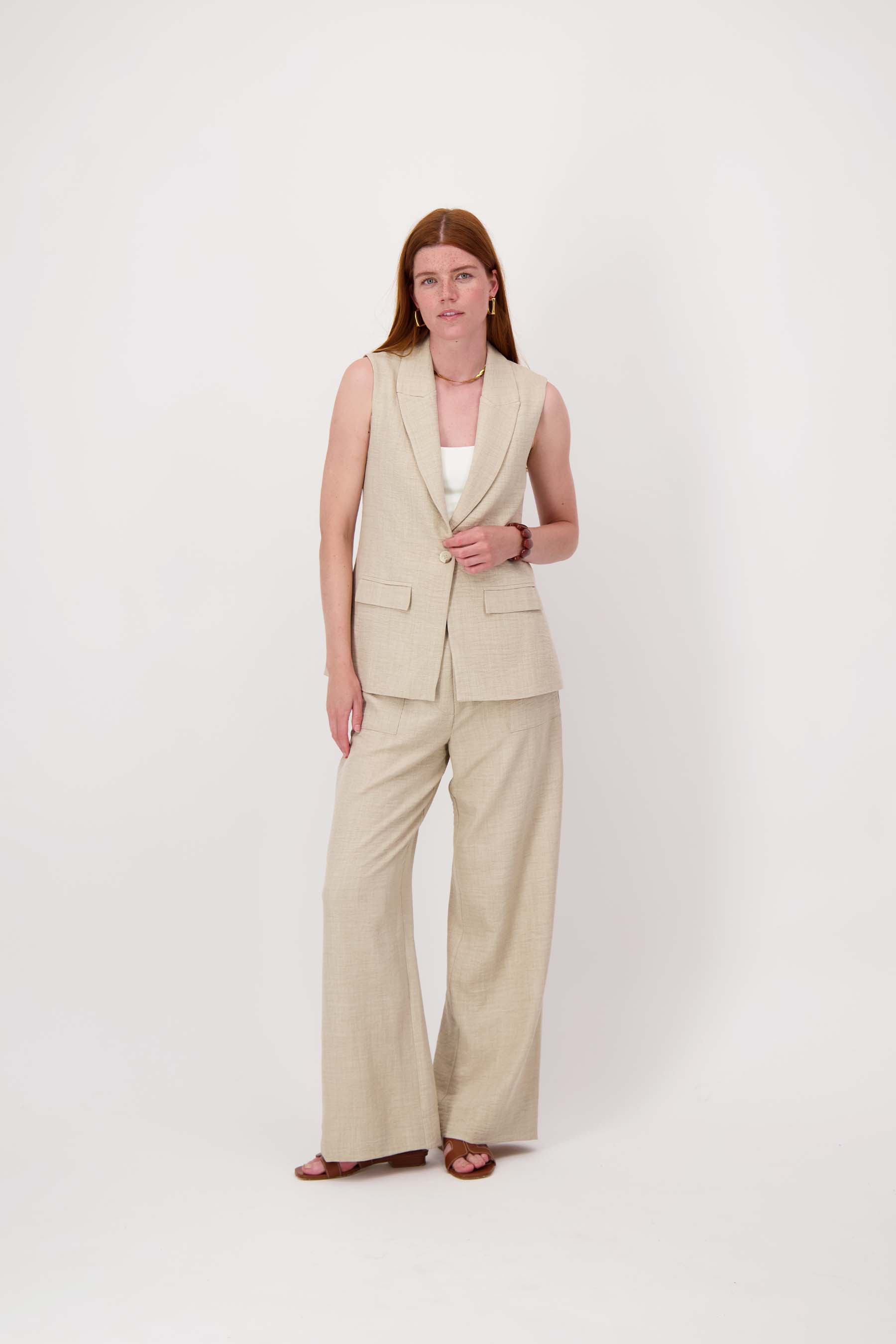 lang gilet met stretch
