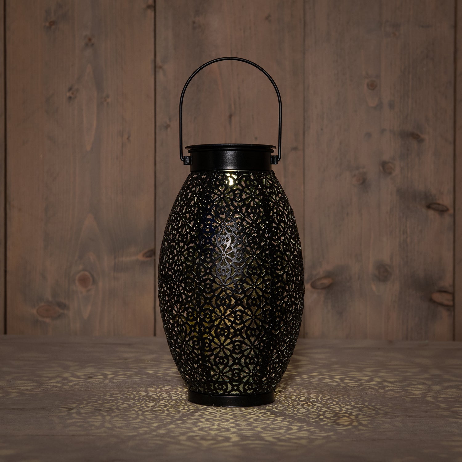 Anna's Collection solar lantaarn zwart D 13 H 24 cm