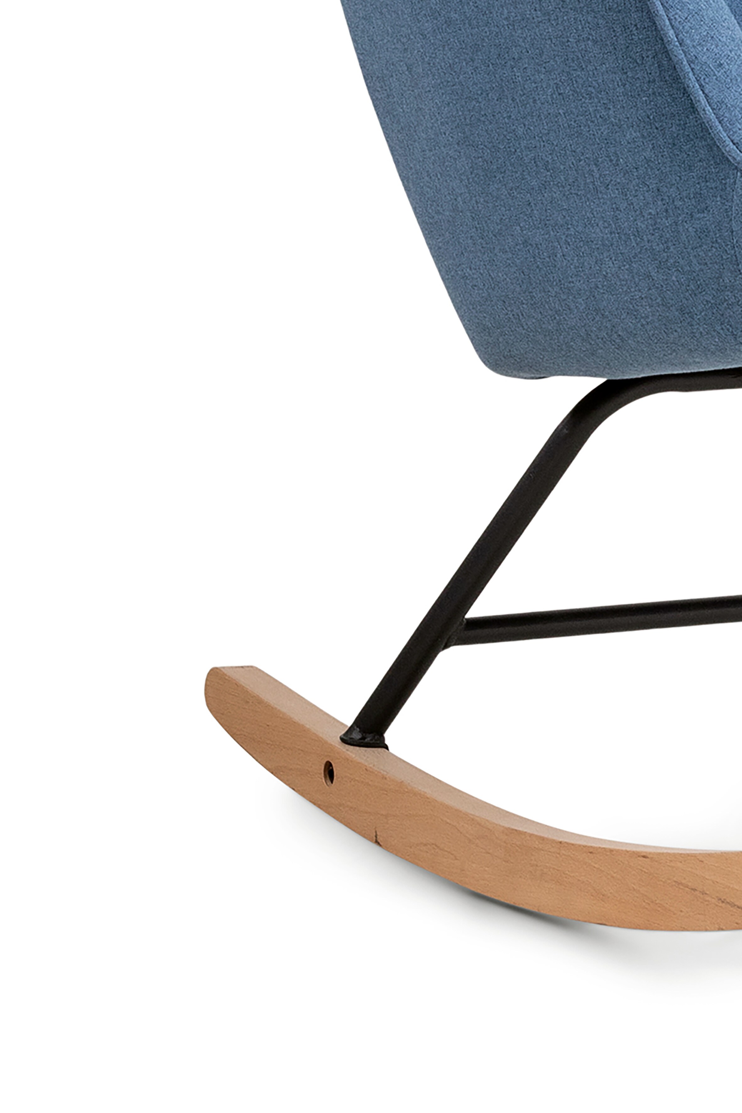 byLIVING Schaukelstuhl RICHIE, Webstoffbezug blau, Gestell Metall schwarz