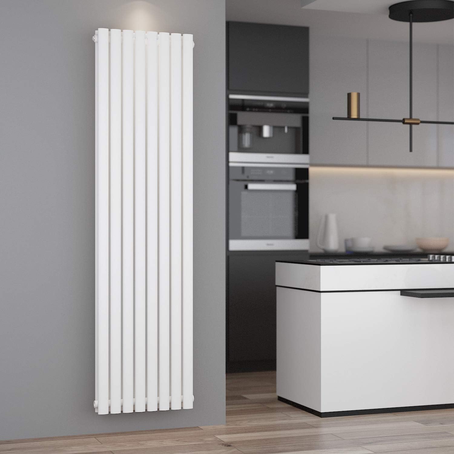 ELEGANT Heizkörper Vertikal 1800x472mm Weiß Röhrenheizkörper Badheizkörper Mittelanschluss Doppellagig