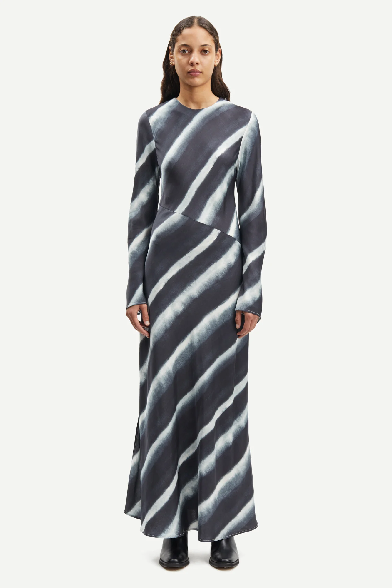 Samsøe Samsøe  Madeleine lang kjole - Striped Ombre Blue