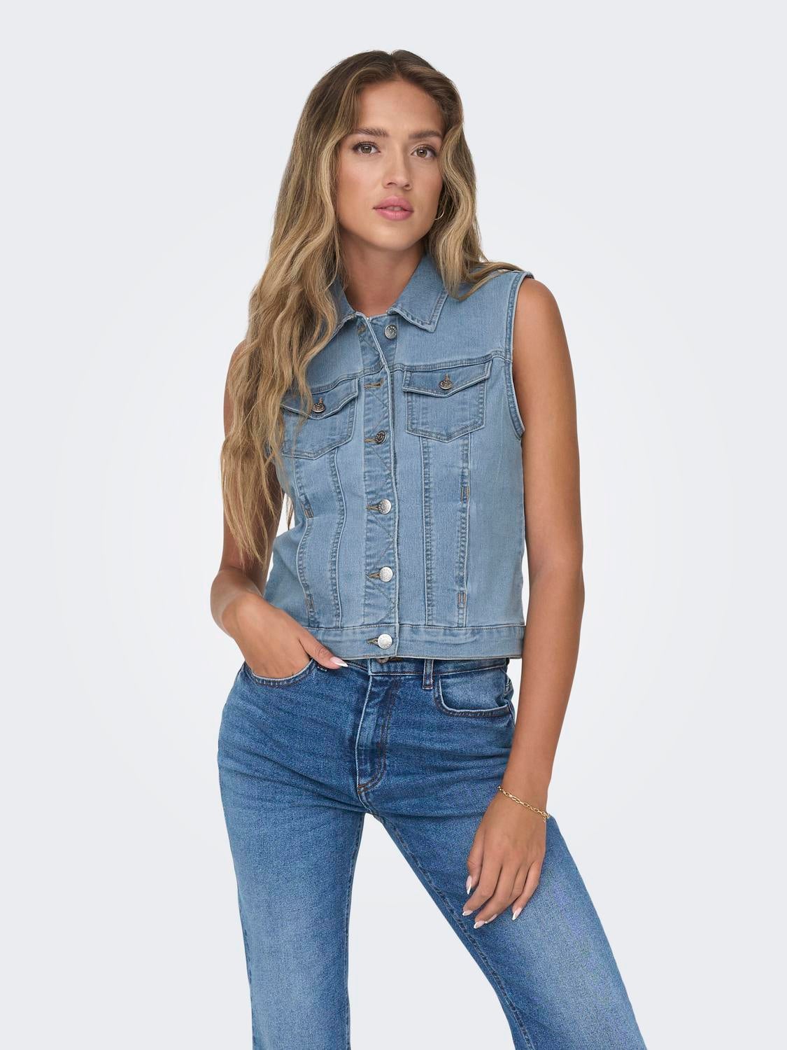 ONLWONDER Jeansweste Light Blue Denim