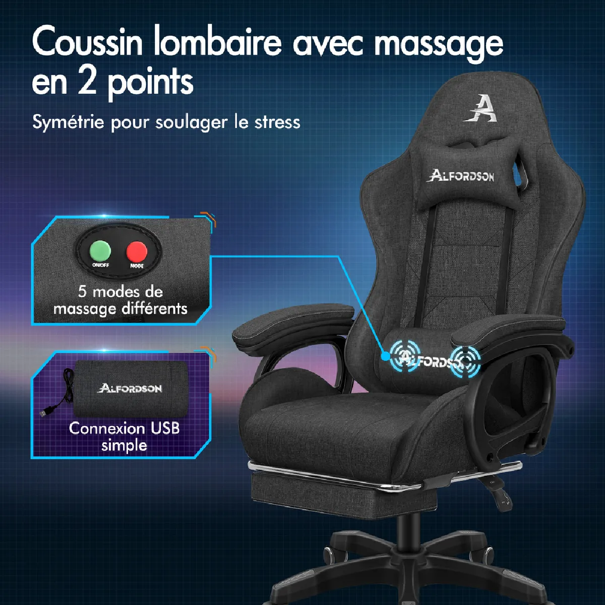 ALFORDSON Chaise Gaming