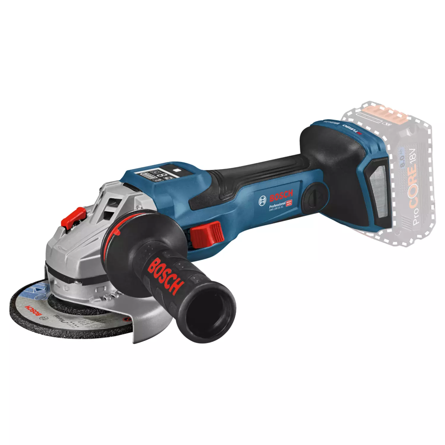 Bosch GWS 18V-15 SC 18V Li-ion accu BiTurbo haakse slijper body in L-Boxx - 150mm - koolborstelloos