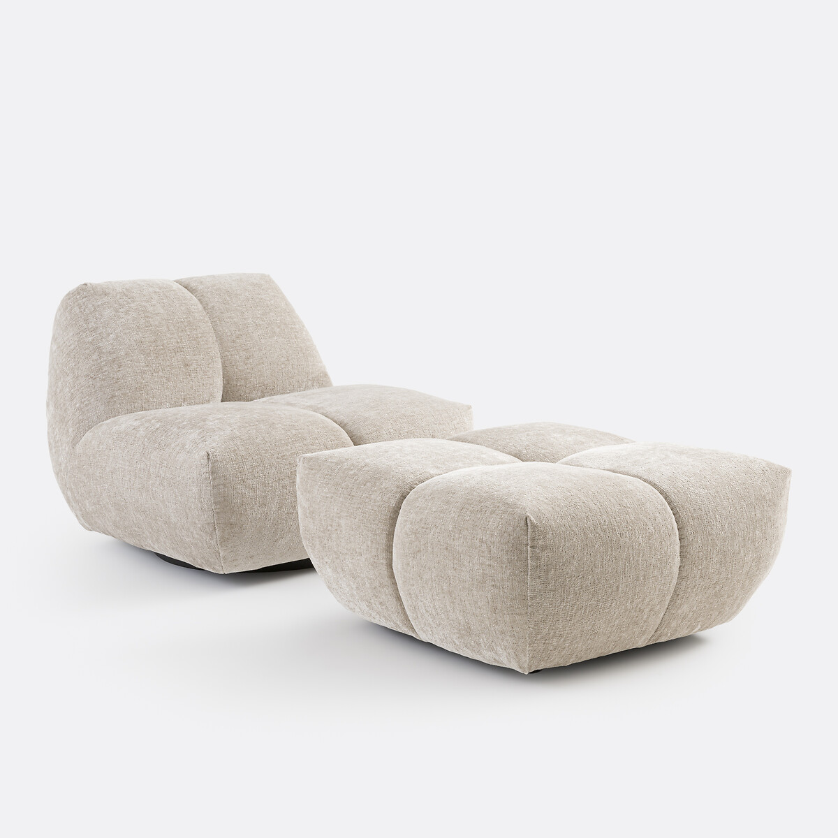 LA REDOUTE INTERIORS<br>Poltrona giratória, veludo grosso, Nuria