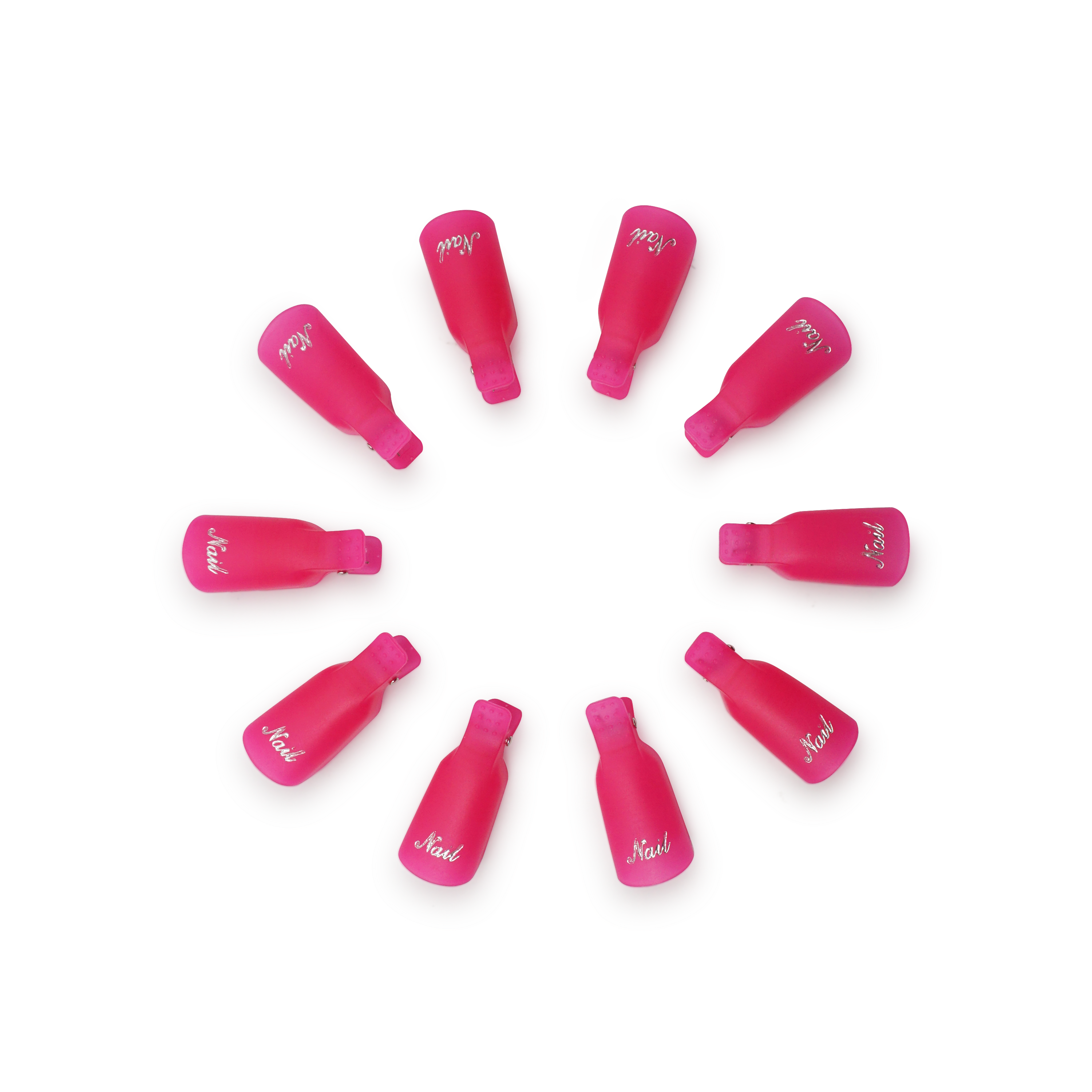 (10er Set) Nagel Lack Entferner Clip Soak Off Klammer - Pink