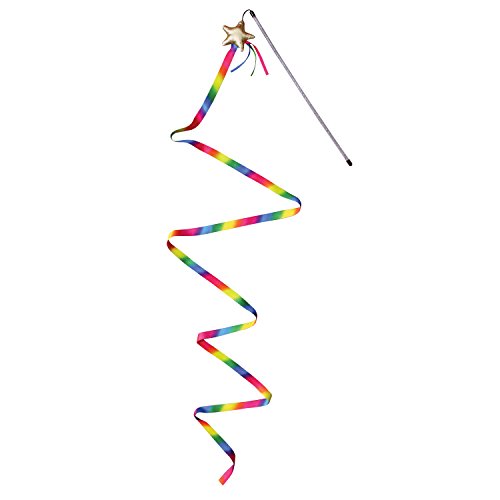 Varinha Kong Teaser com fita multicolorida para gatos