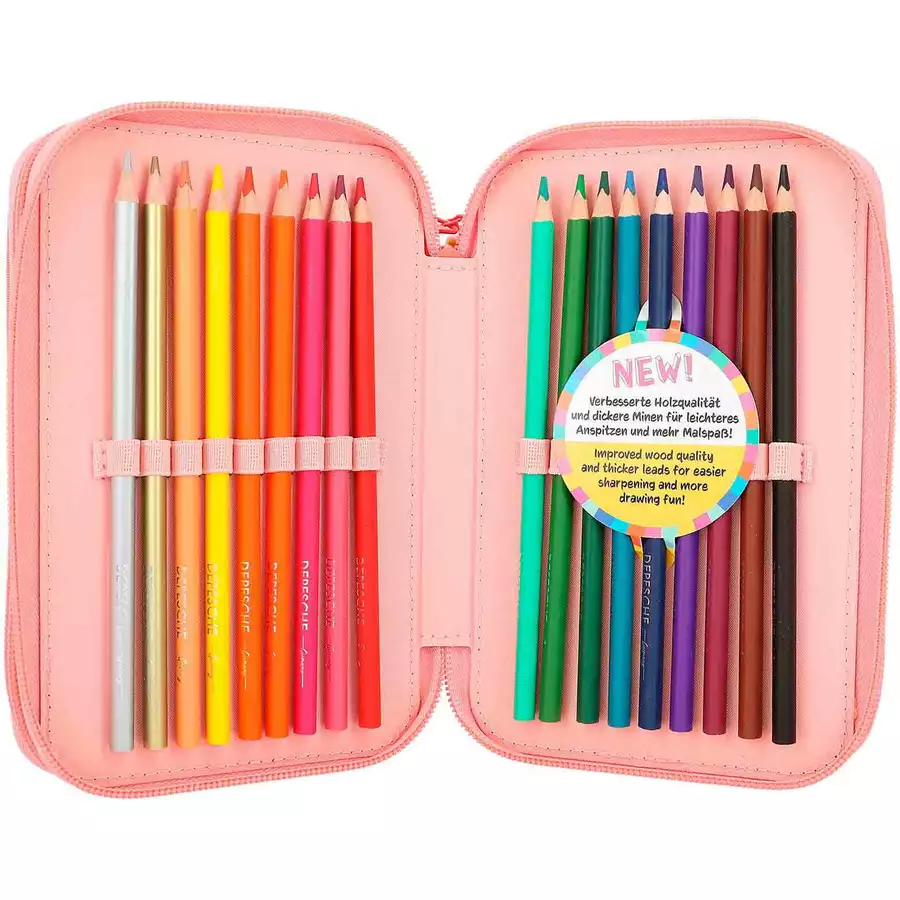 Depesche 3-Fach Federtasche CUTIE STAR inkl. Stifte TOPModel 21 x 9 x 7 cm pink