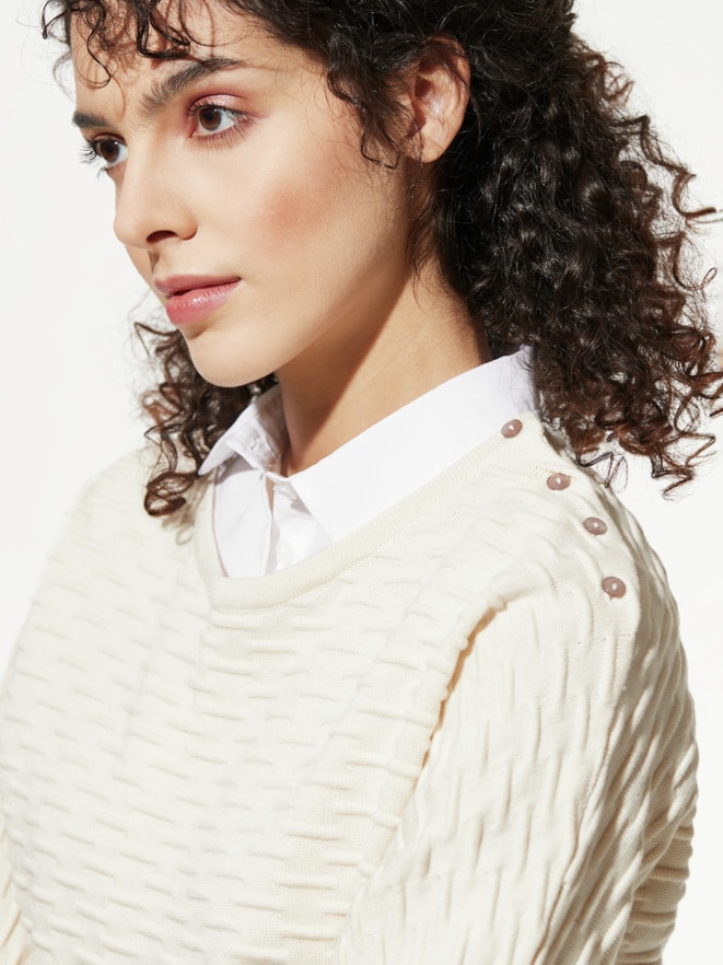 Kimono-Pullover Wellenstruktur