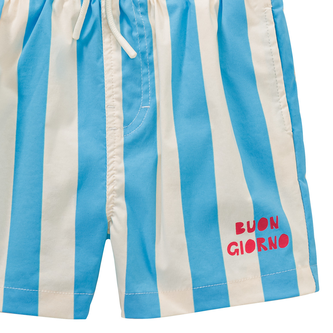 Jonas Nielsen Jungen Badeshorts mit Streifen hellblau / weiss