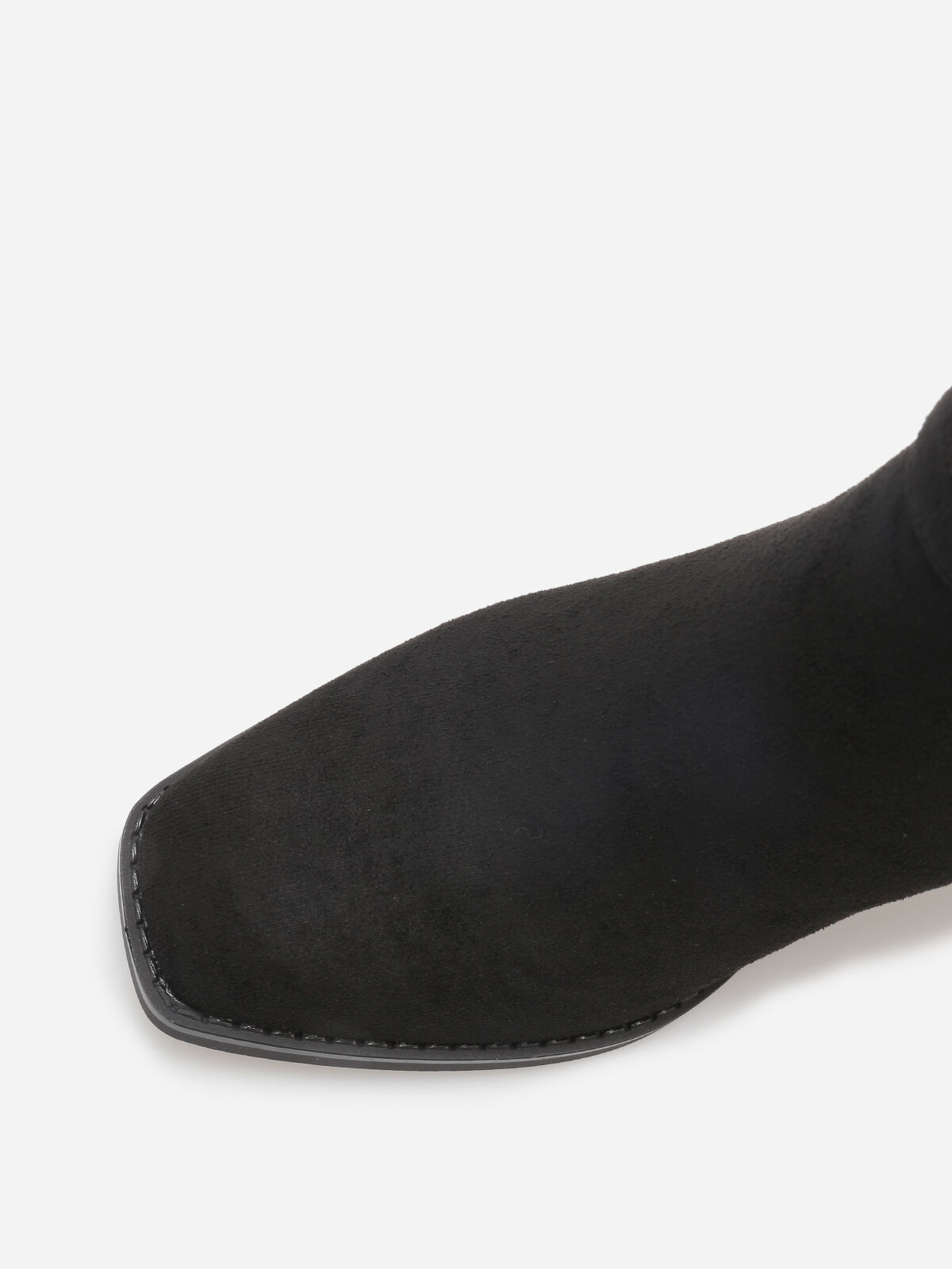 Bottines à talon en suédine avec mors doré- Noir
