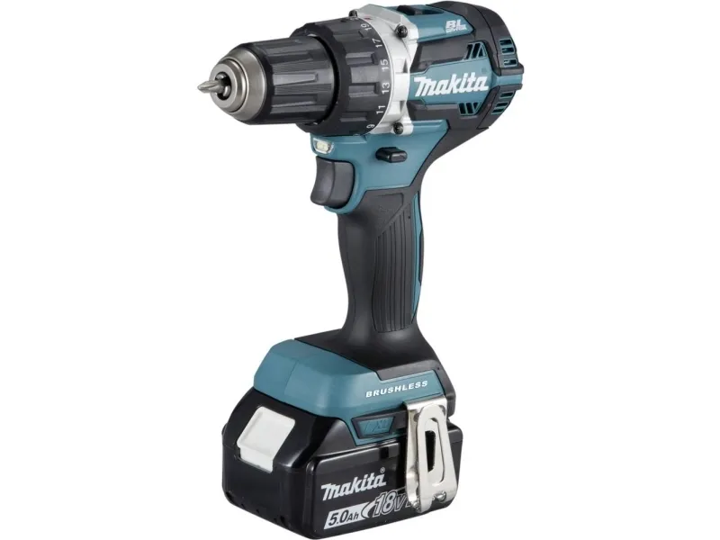 Makita DDF484RTJ - Bor/driver - ledningfri - 2-hastigheders - nøgleløs borepatron 13 mm - 54 N·m - 2 batterier - 18 V