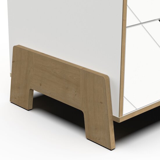 Albizia Armoire 2 portes + 1 tiroir   Blanc / chêne        de               CBA Meubles