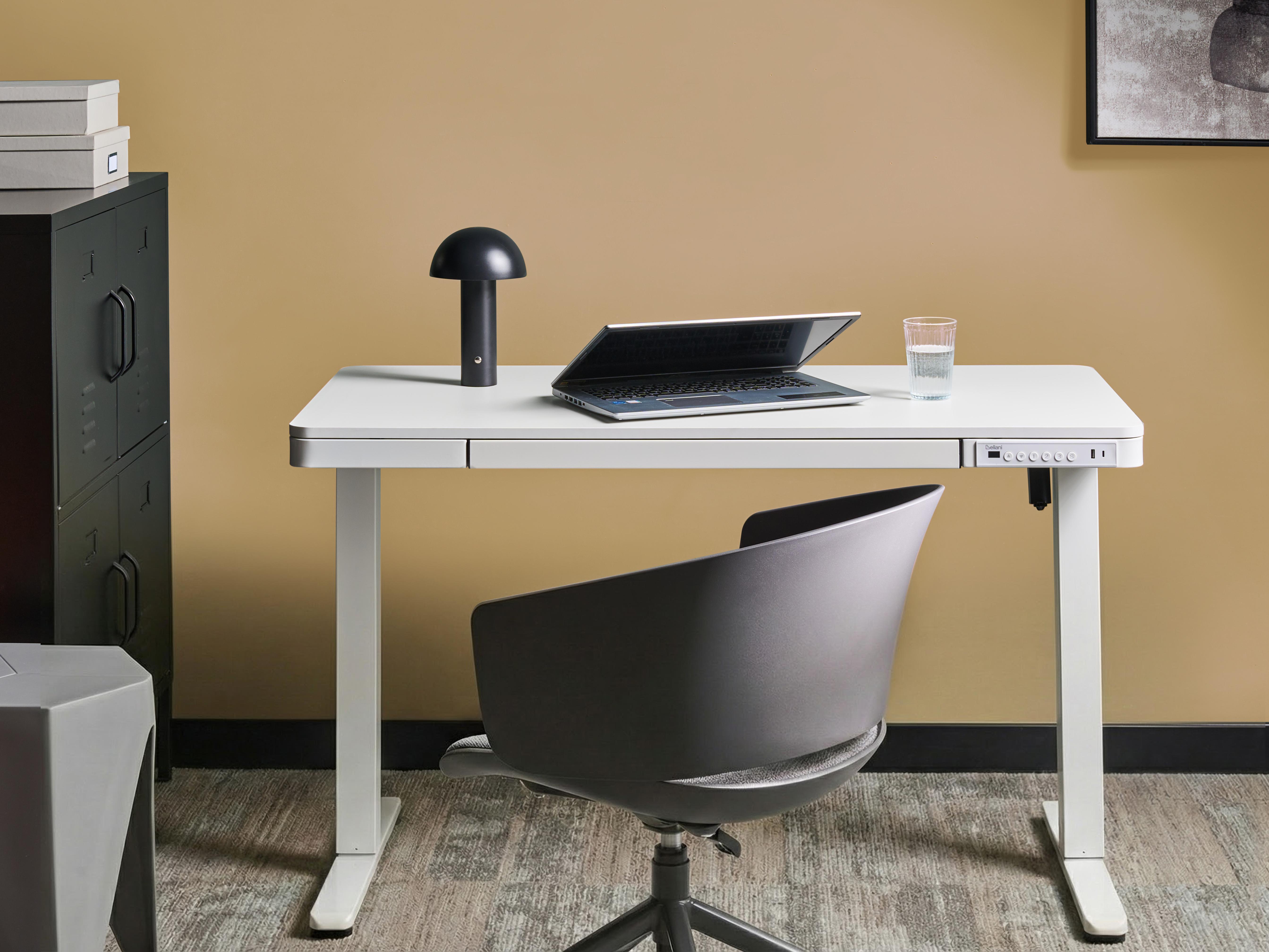 Elektrisch verstelbaar sta-bureau PENLY Wit 120 cm 60 cm met USB-poort