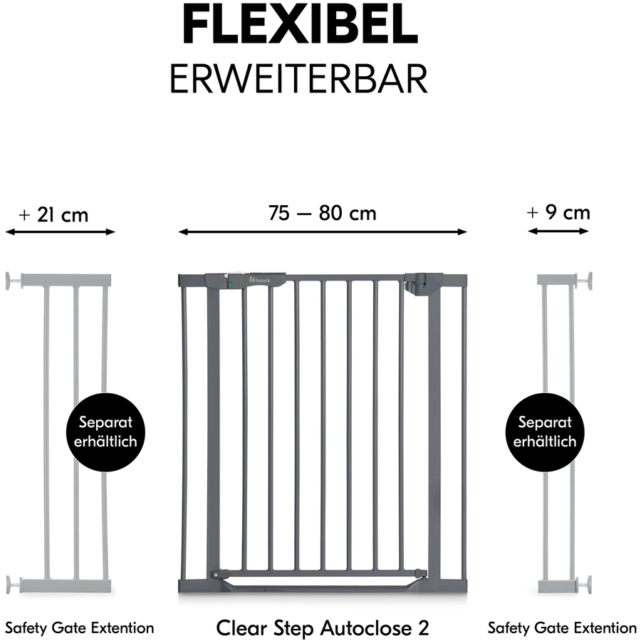 hauck Türschutzgitter Clear Step Autoclose 2 Dark grey