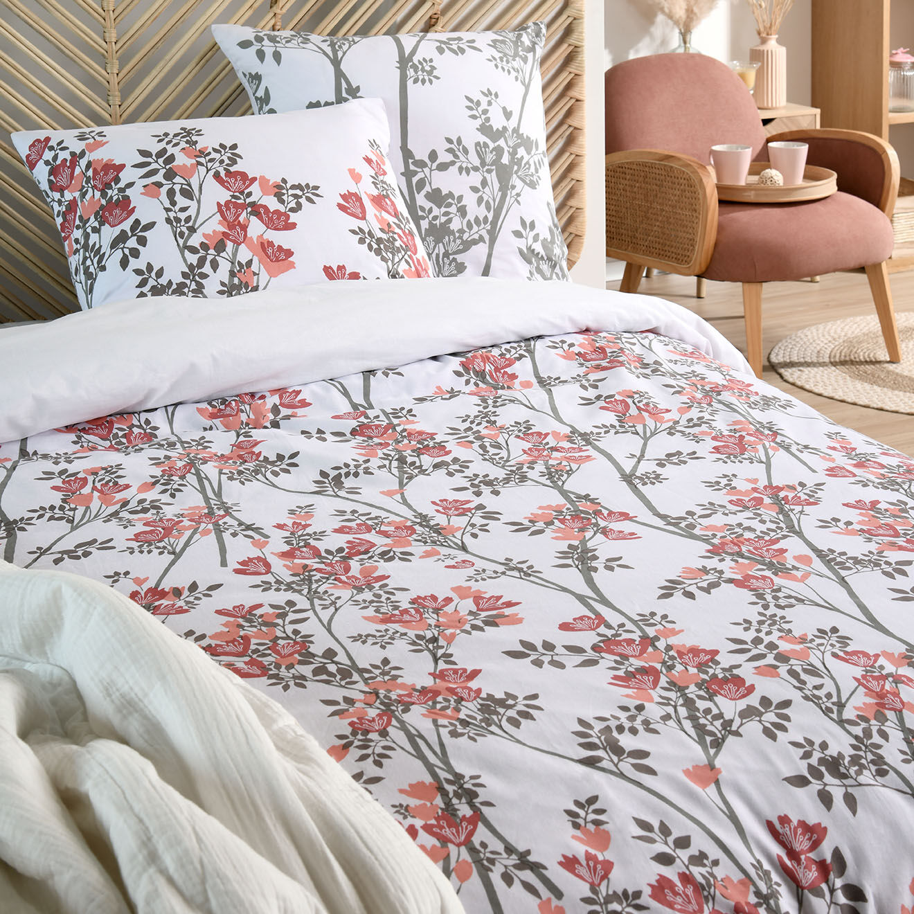 Stof Parure housse de couette Ines rose