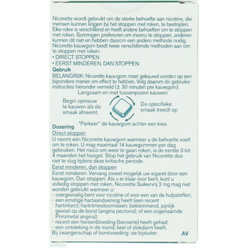 Nicorette Nicotine Kauwgom Suikervrij 2