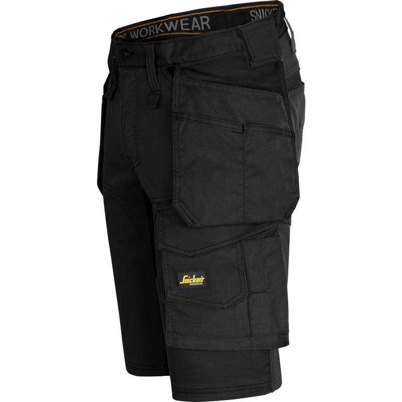 Snickers AllroundWork stretch werkshort met holsterzakken slim fit 6141 48 zwart*