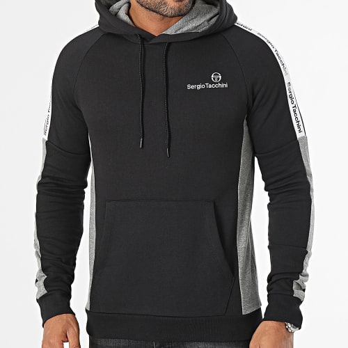 Sweat Capuche A Bandes 40673 Side Hoodie Noir