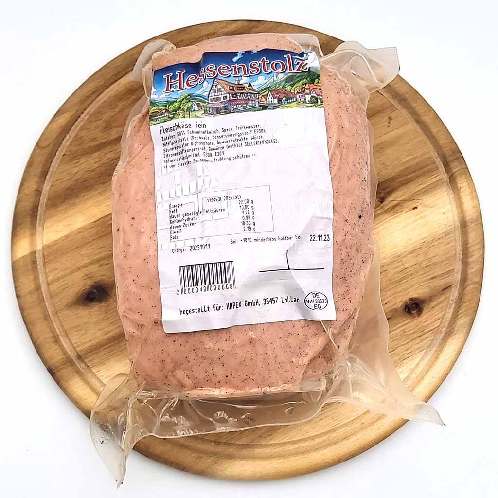 Hessenstolz Fleischkäse fein 1000g MHD:10.1.25