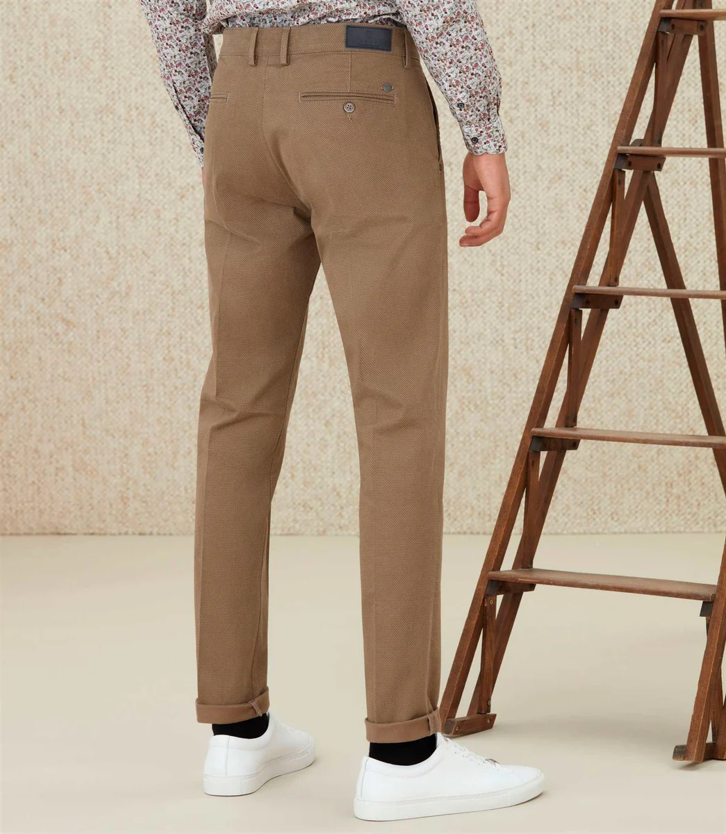 Chino imprimé beige foncé 