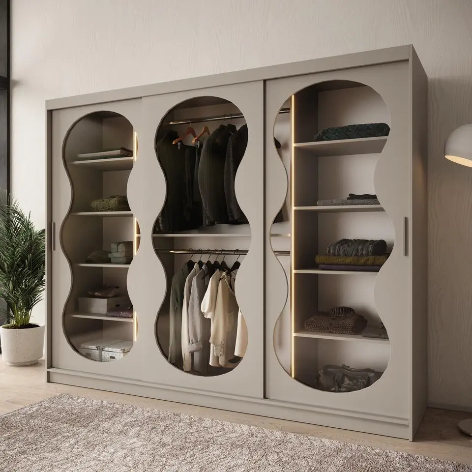 Meubella - Kledingkast Bunaro - Beige - 250 cm