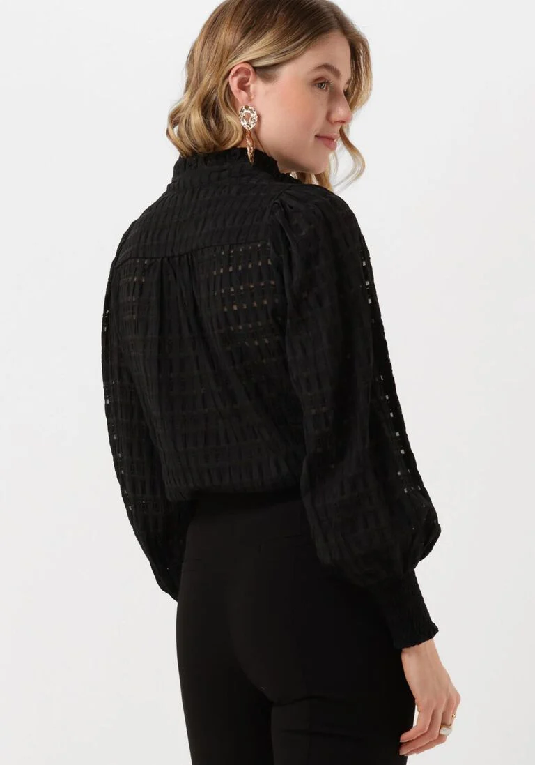 CO\\'COUTURE zwarte co'couture blouse petra crepe check shirt