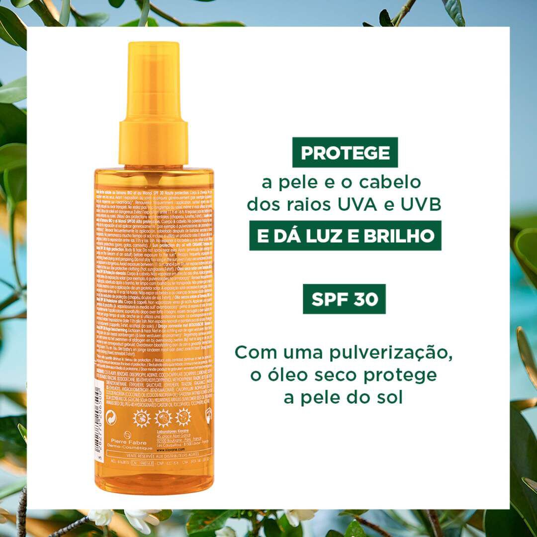 KLORANE  Protetor Solar Óleo Seco FPS30 - 200ml