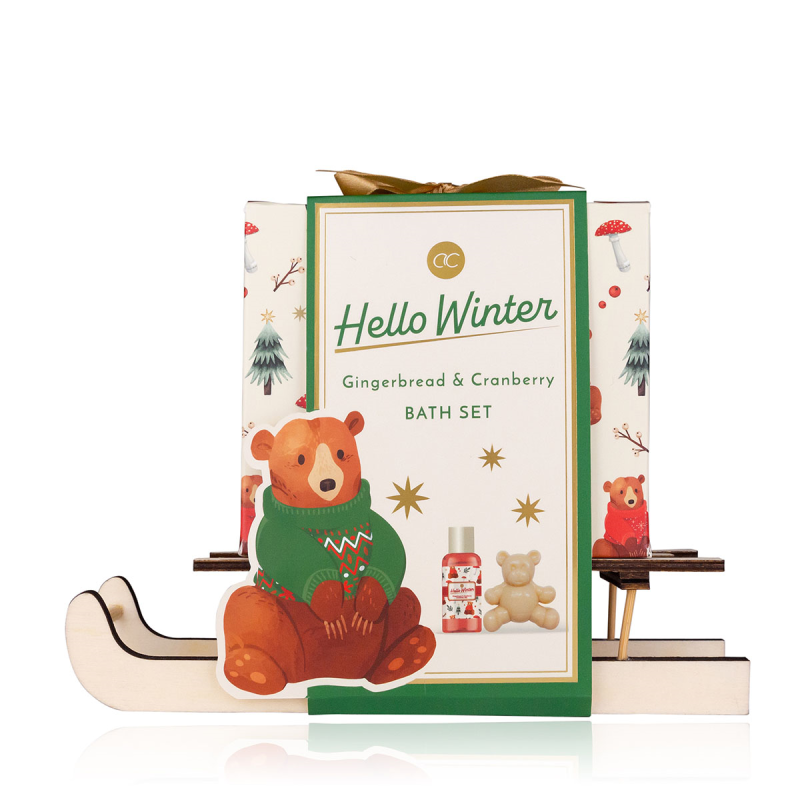 Accentra Badeset Hello Winter auf Holzschlitten 1 Stk