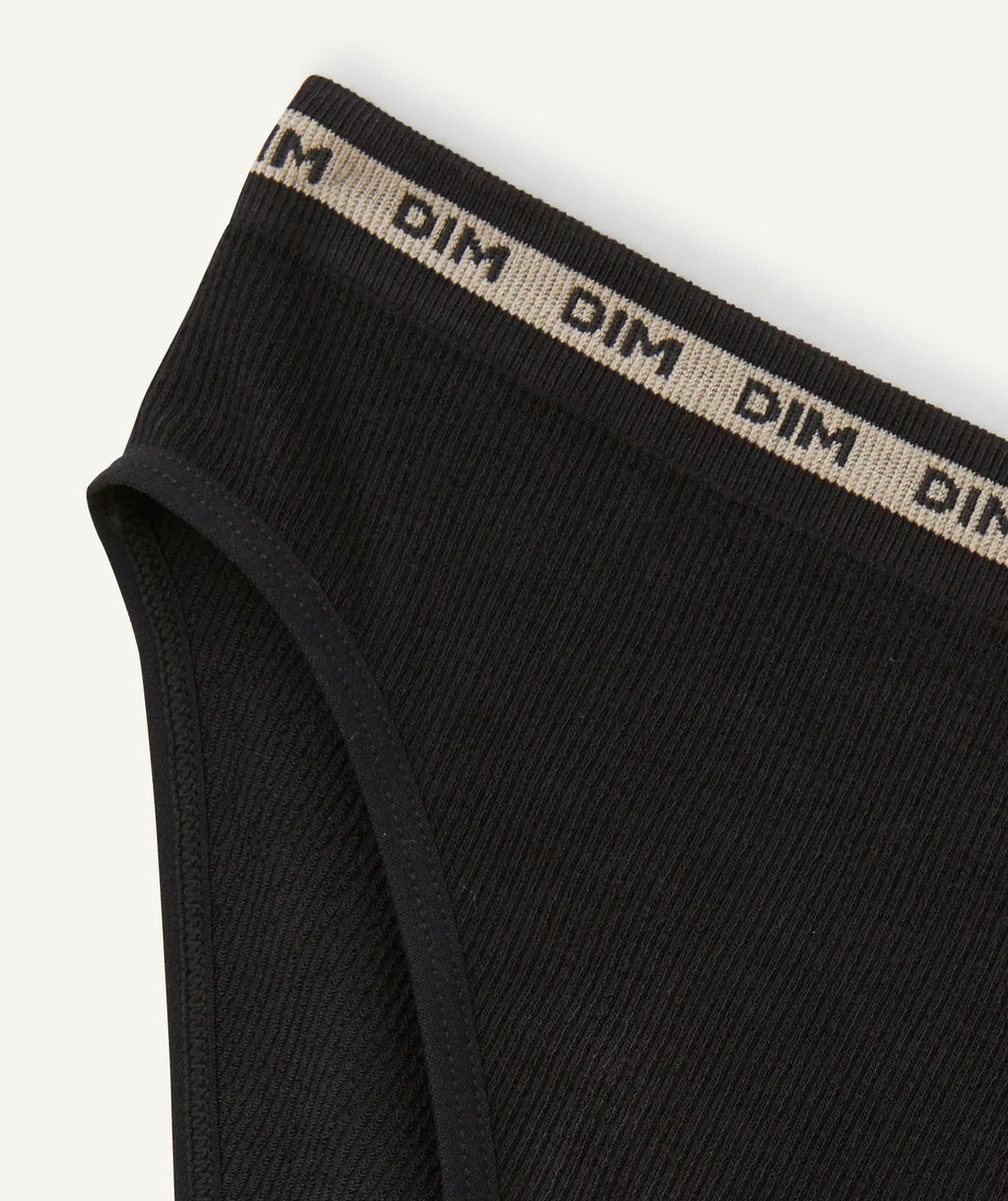 DIMculotte côtelée fille noire avec élastique