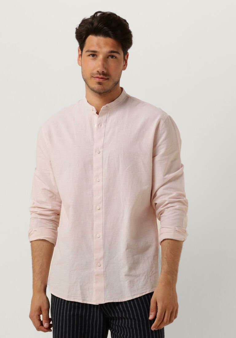 SELECTED HOMME roze selected homme casual overhemd slhregnew-linen shirt ls band