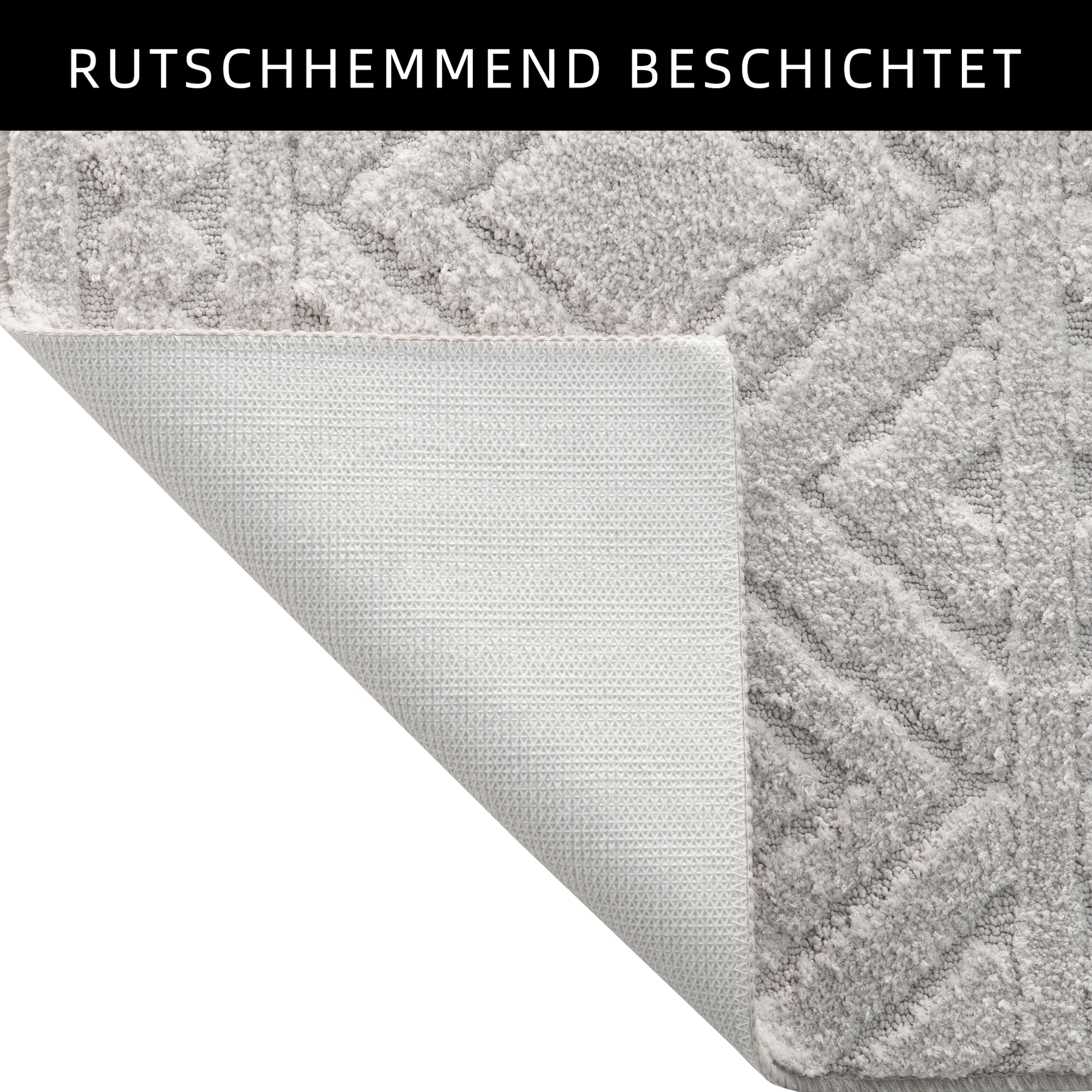 GOODproduct Badematte »Louvres, Badvorleger, Badezimmer Teppich, Duschvorleger« Höhe 10 mm rutschhemmend beschichtet schnell trocknend Badteppich, Uni Farben, Hoch-Tief Effekt, Boho-Style