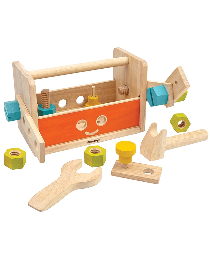 Holz-Werkzeugkasten ROBOTER 19-teilig
