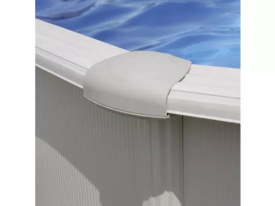 Piscine acier blanc Haïti ovale 7,44 x 3,99 x 1,32 m - Gré