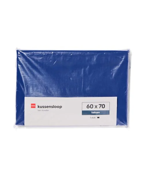taie d'oreiller coton doux 60 x 70 bleu cobalt
